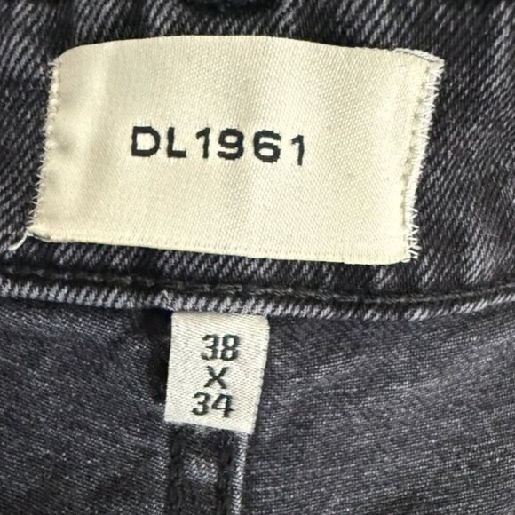 DL1961 Men’s Slim Straight Jeans – Size 38x34 Faded Black Denim - Picture 4 of 8